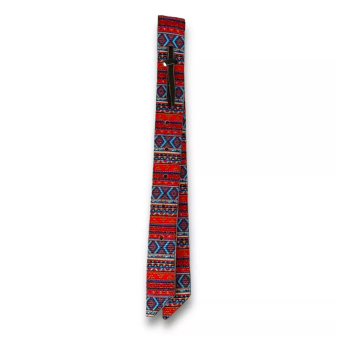 PREMIUM QUALITY RED AZTEC PRINT NYLON TIE STRAP AND OFF BILLET SET