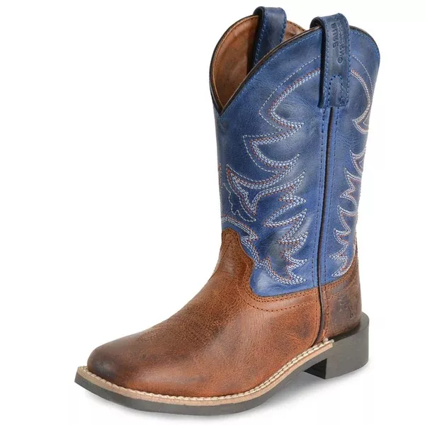 Pure Western Childrens Boot | Judd | Rust / Oiled Blue