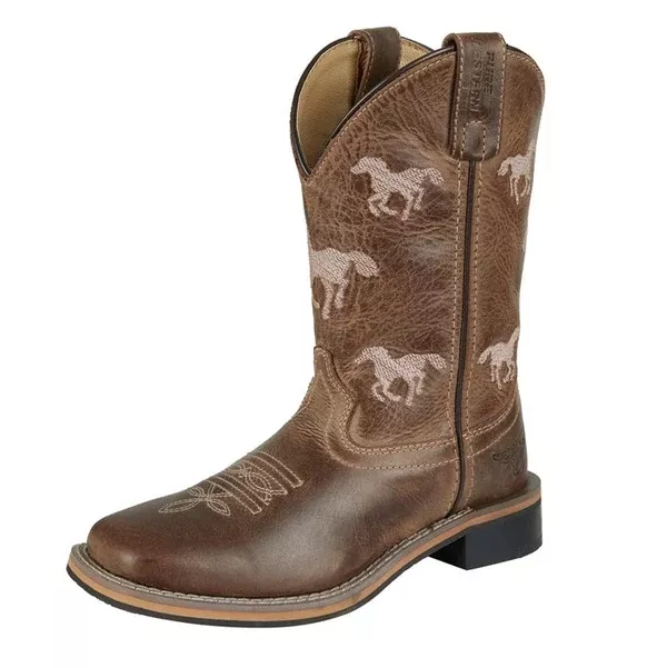Pure Western Childrens Boot | Selina | Oiled Distressed Brown