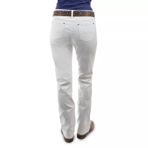 Pure Western Womens Riding Bootcut | White