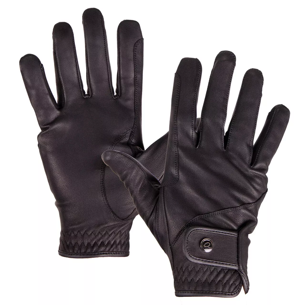 QHP Pro Leather Gloves Black