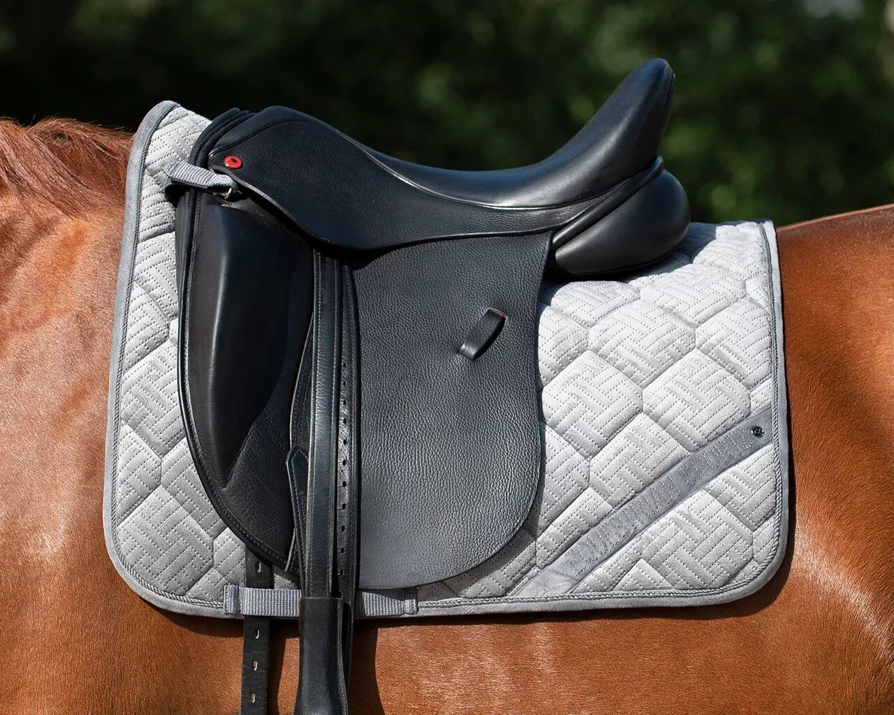 QHP Summer Glow Saddle Pad-Steel Grey