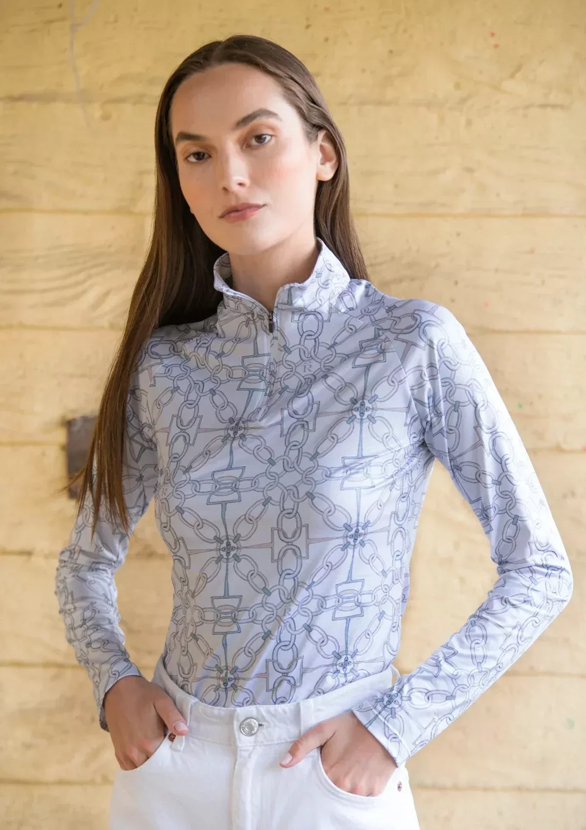 Rönner | Harmony Q-Zip | Long Sleeve | Chainlink Print