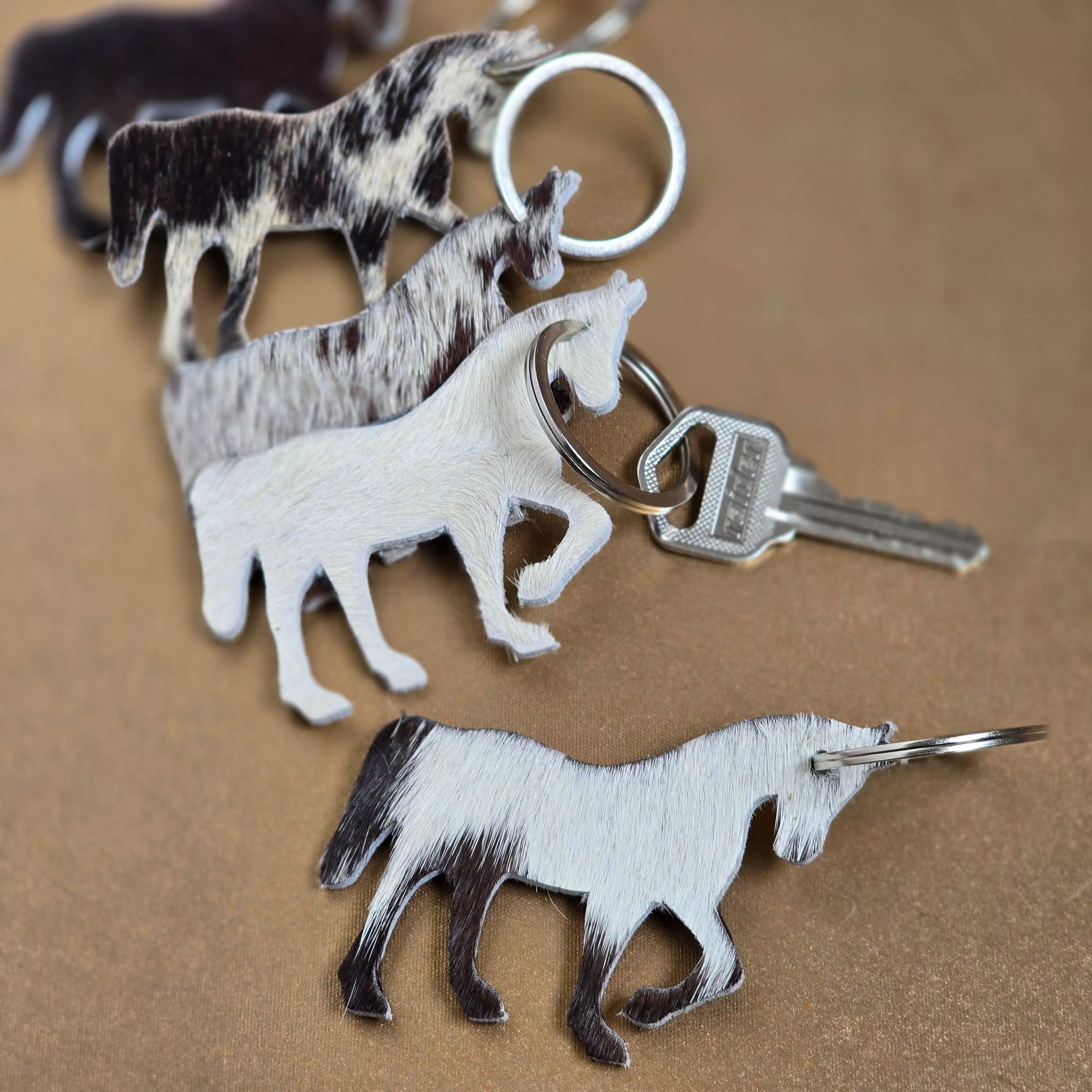 Ranchers Closet Genuine Cowhide Horse Keychain