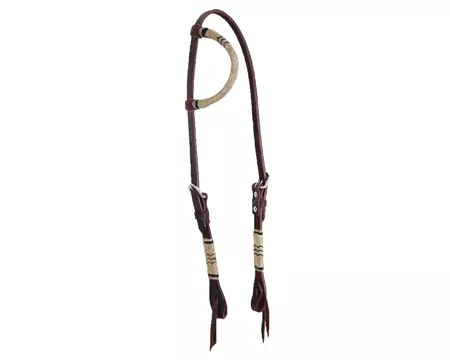 Rawhide Braided Chocolate Slip Ear Headstall