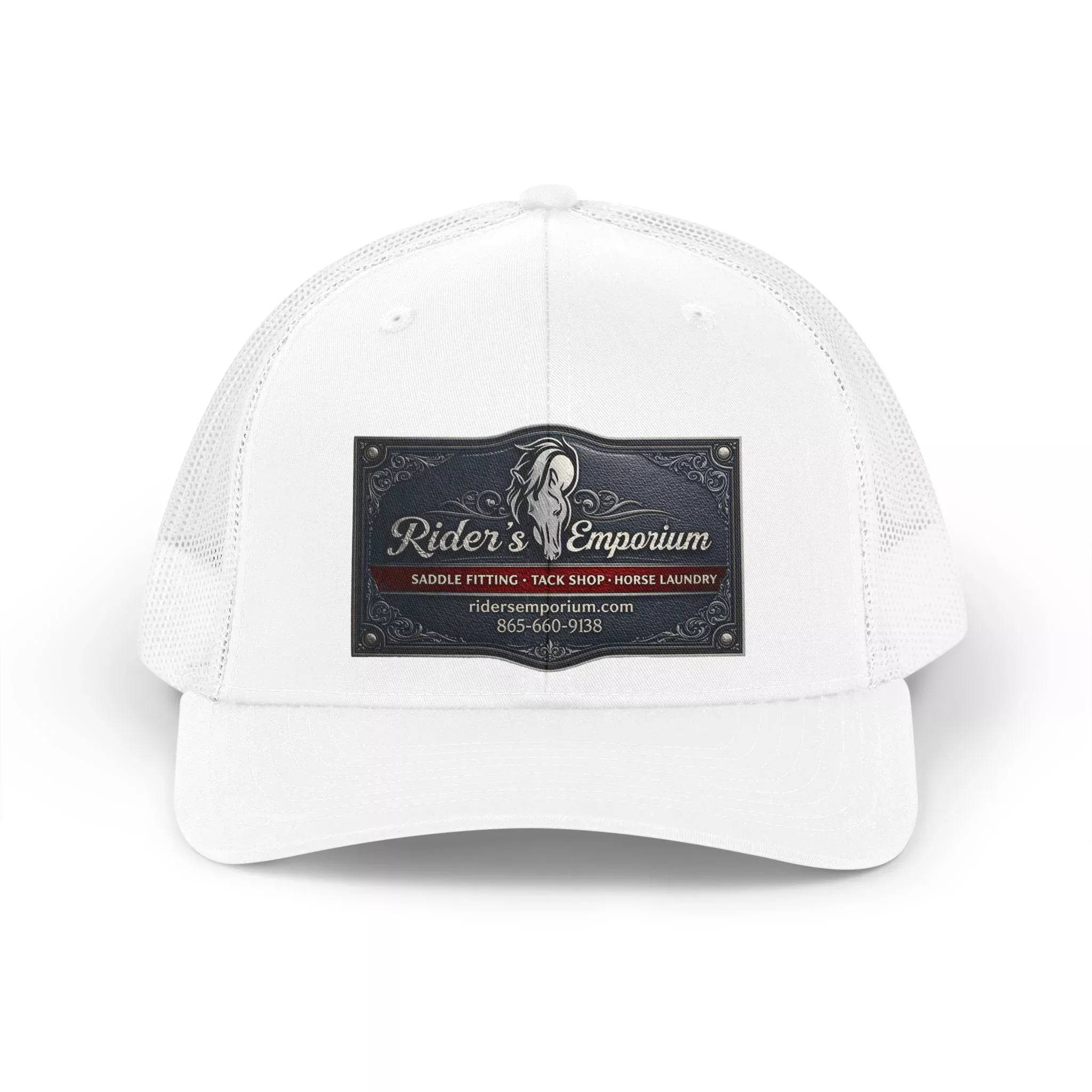 Retro Trucker Hat — 'Rider's Emporium' Vintage Patch Cap
