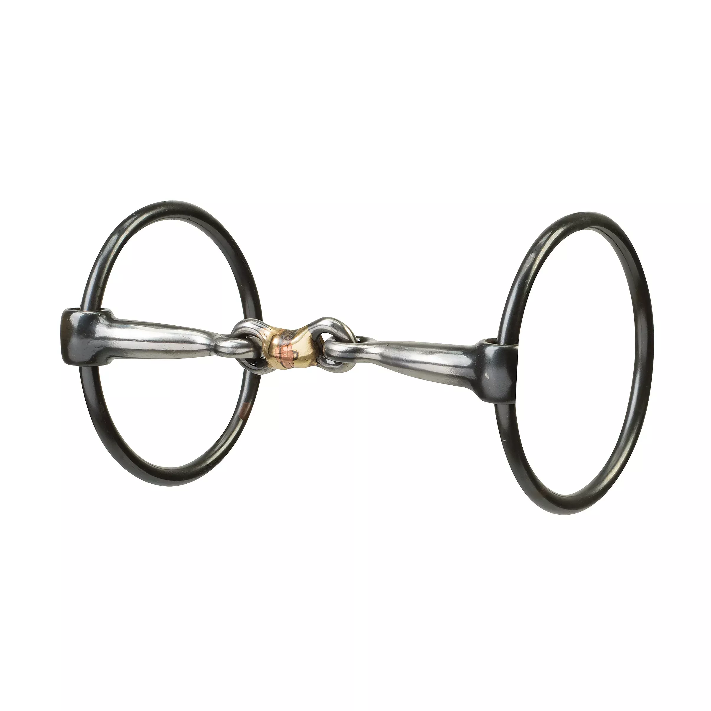 Ring Snaffle Bit with 5" Sweet Iron Dogbone Mouth with Copper Inlay