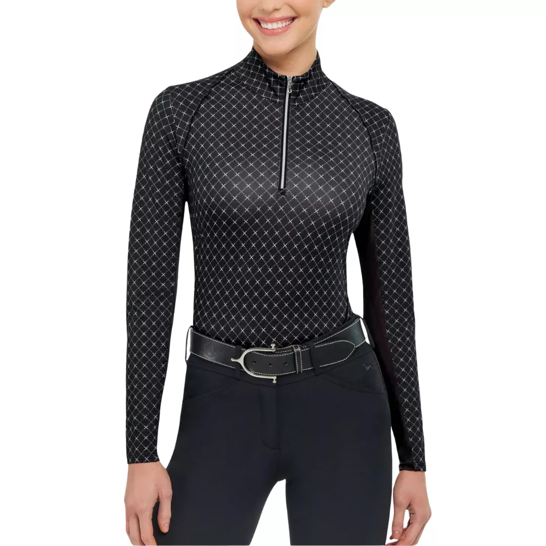 RJ Classics Libby 1 /4 Zip Shirt - Black Links