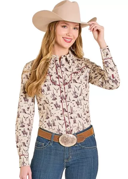 Rock & Roll Women's Conversational Snap-Wild West Print