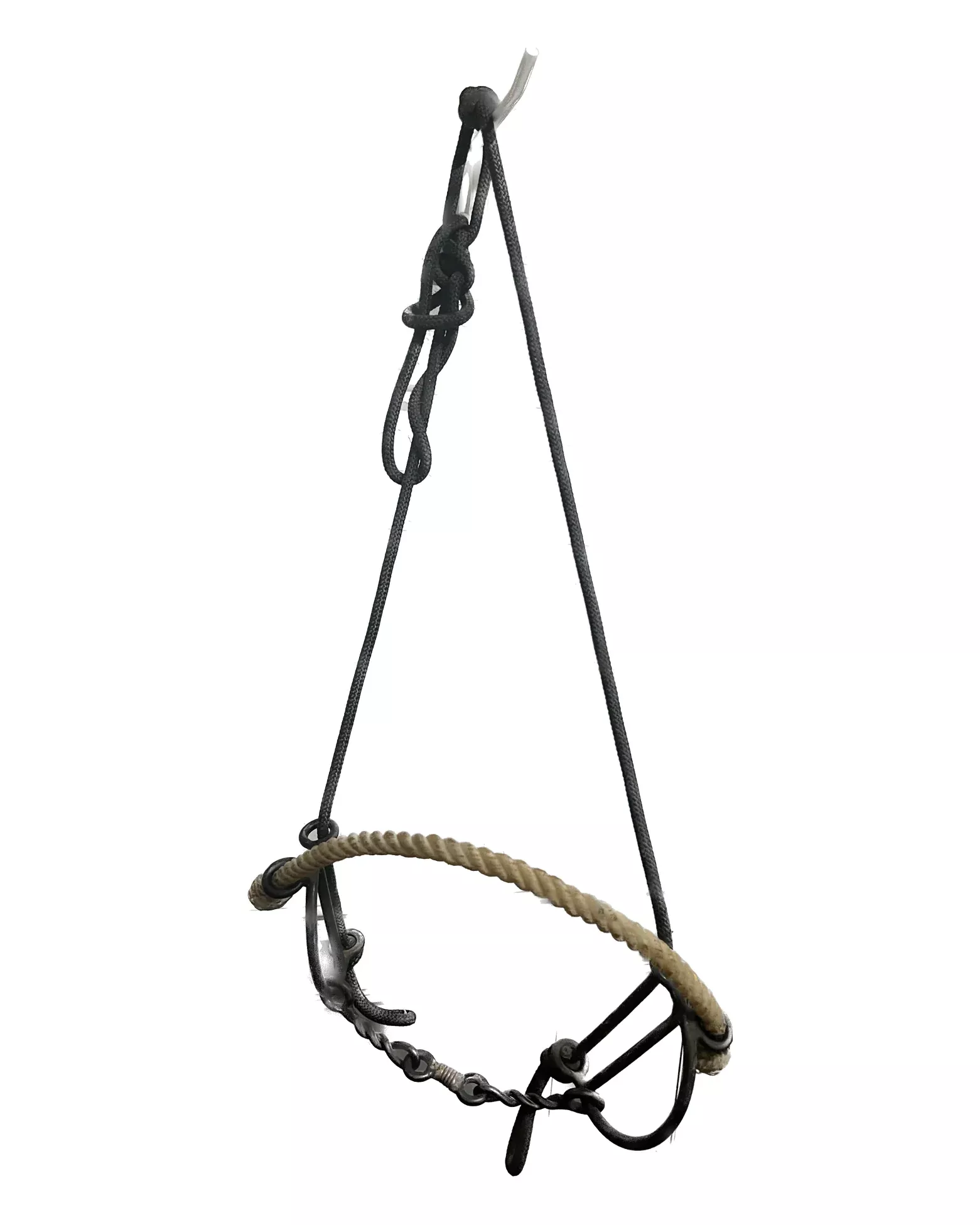 Rope Headstall with Rope Noseband and Twisted Dogbone Gag Combo