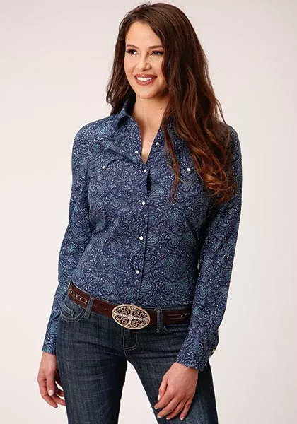 Roper Ladies Vintage Paisley Print Long Sleeve Shirt
