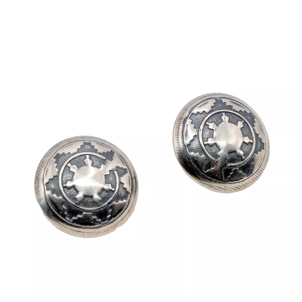 Round Turquoise Inlay Stud
