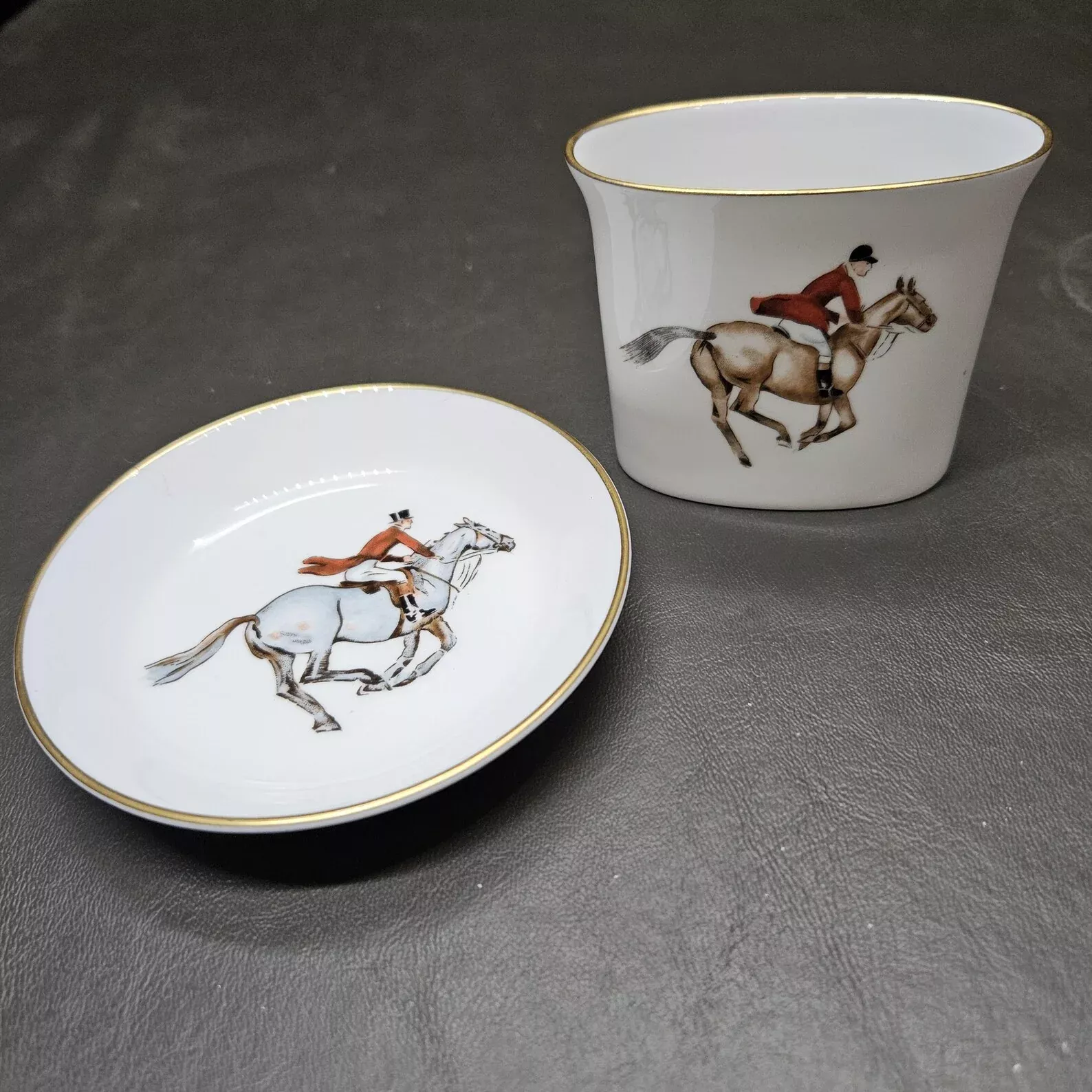 Royal Worcester Spill Vase & Pin Dish Set