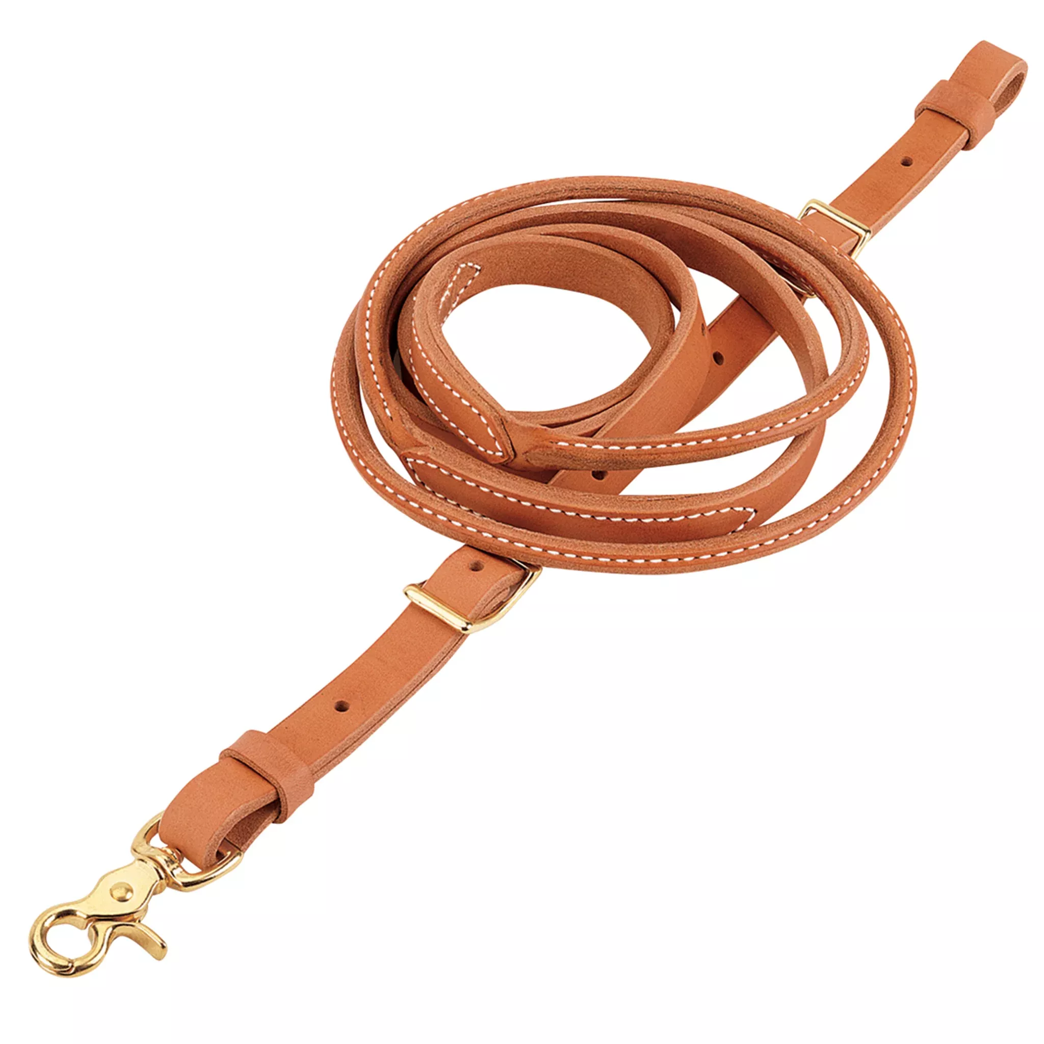 Russet Harness Leather Round Roper & Contest Reins, 3/4"