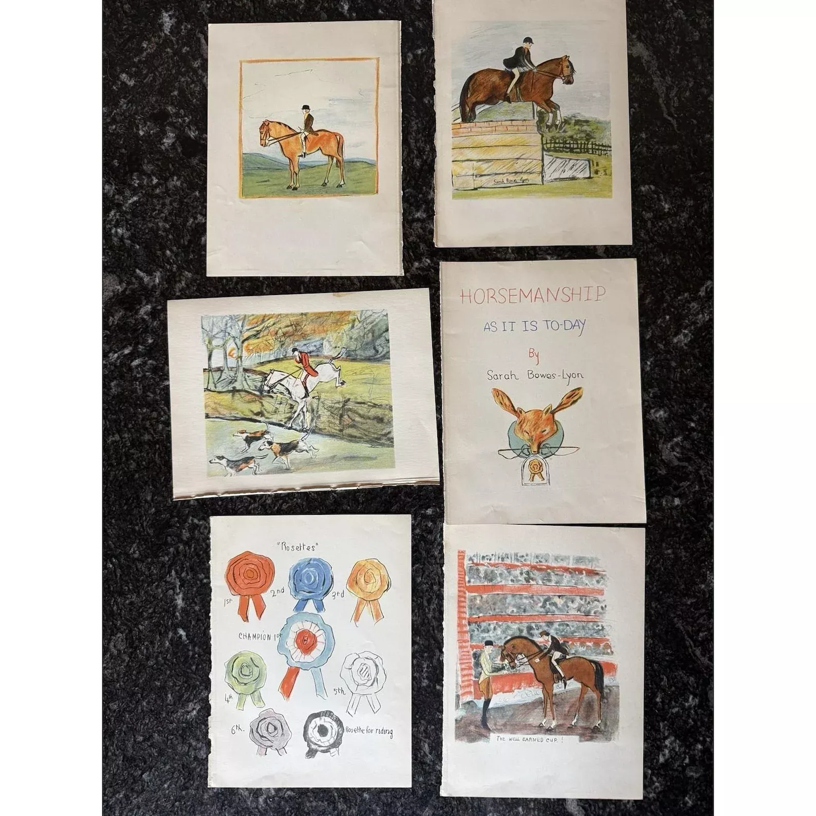 Sarah Bowes-Lyon Original Bookplates, Set of 6
