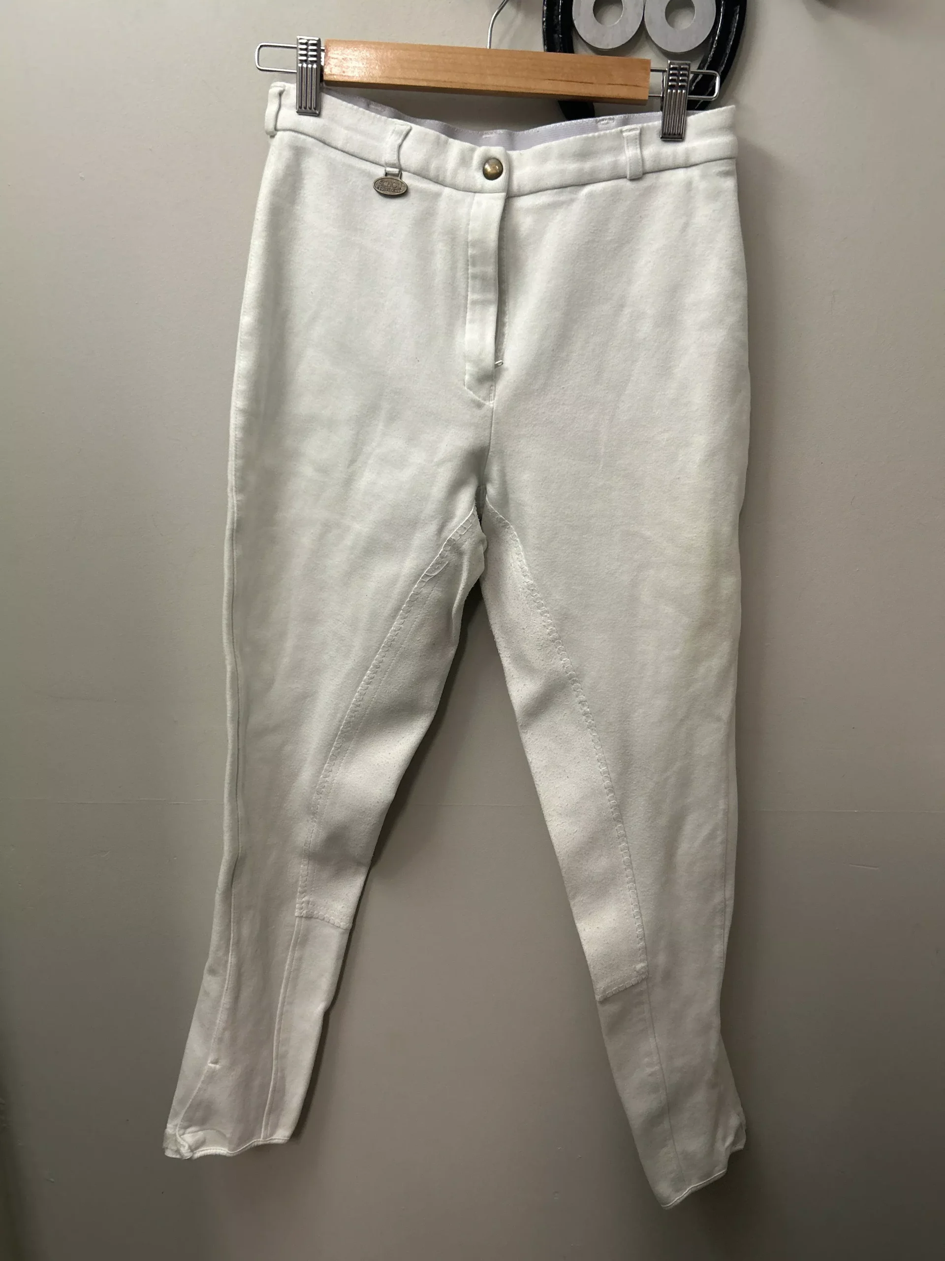 Schou Equestrian White Full Seat Breeches 28