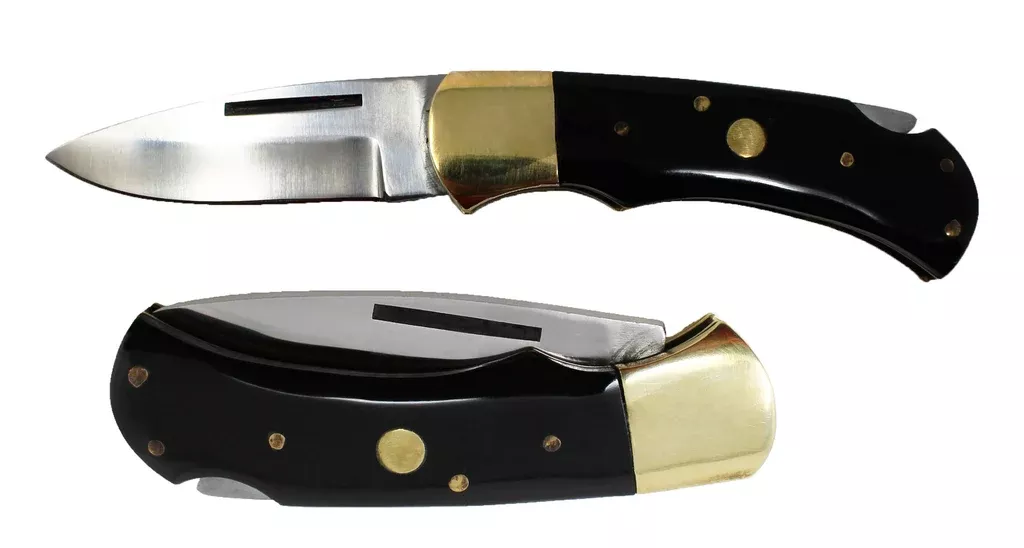Set of 2 SS Lock Back Wood Handle Hunter 984113