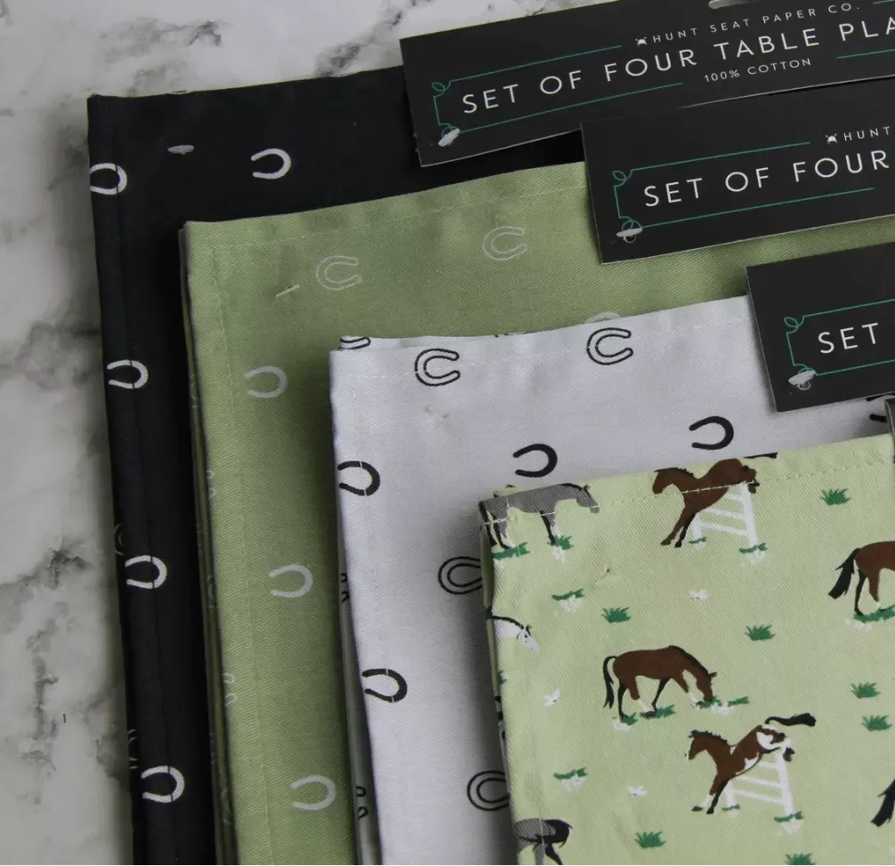 Set of Four (4) EquestrianHorseshoe Placemats