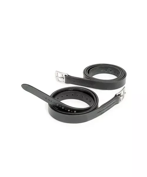 Shires Aviemore Curved Buckle Stirrup Leathers - Black