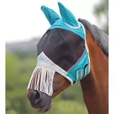 Shires Fine Mesh Fly Mask - Nose Fringe & Ears