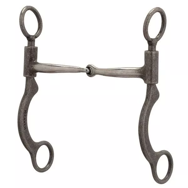 Short 6-1/2" Cheek Horse Bit, Buffed Black