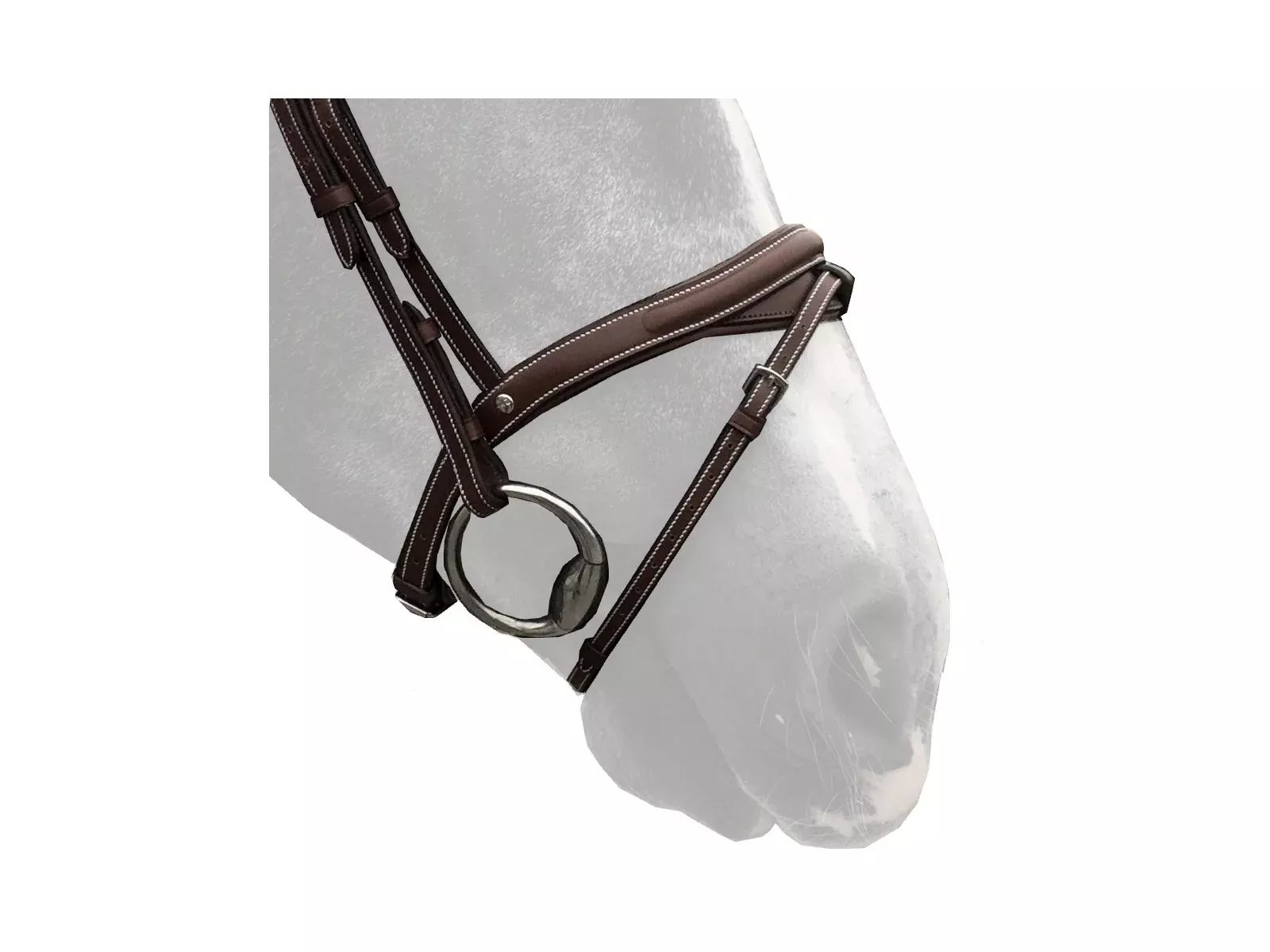 Silver Crown half-moon noseband with removable flash