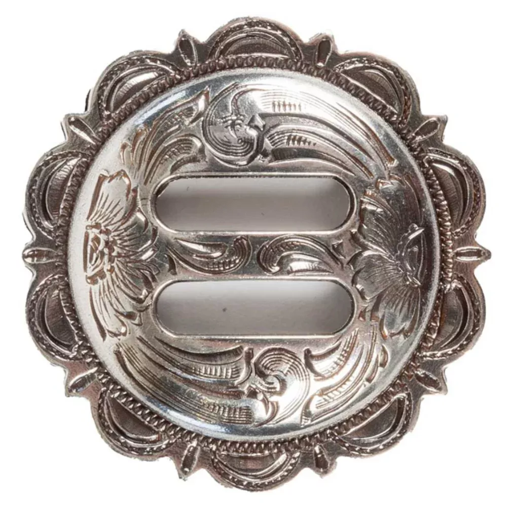 Silver Floral Slotted Concho