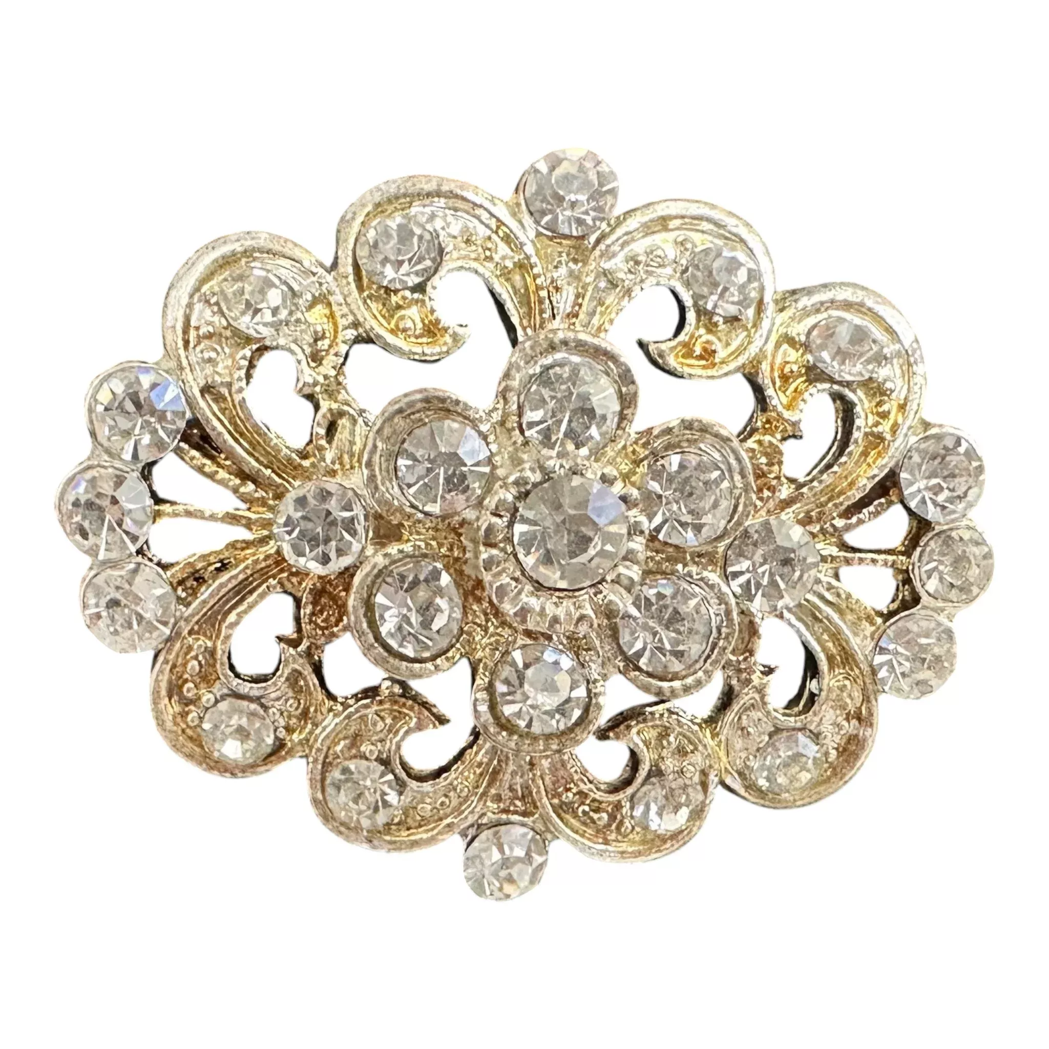 Silver Oval Rosette Stock Pin