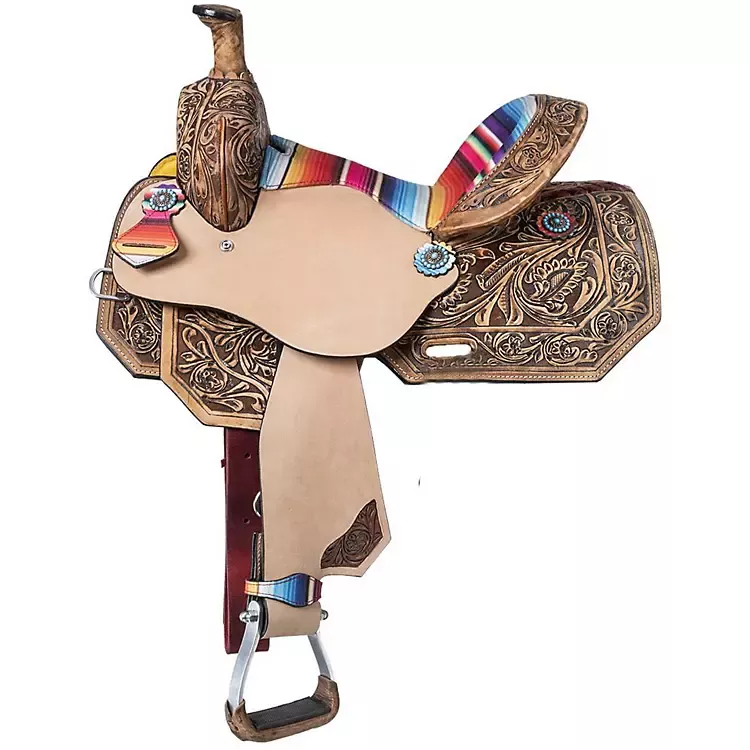 Silver Royal Serape Print Barrel Saddle