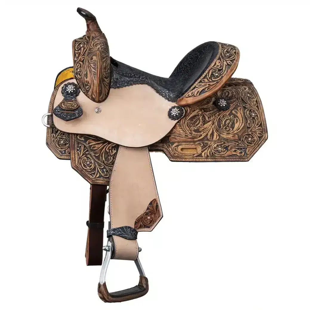 Silver Royal Youth Onyx Barrel Saddle