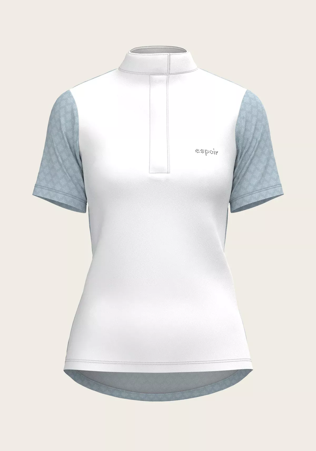 Sky Blue Short Sleeve Show Shirt for Equestrians