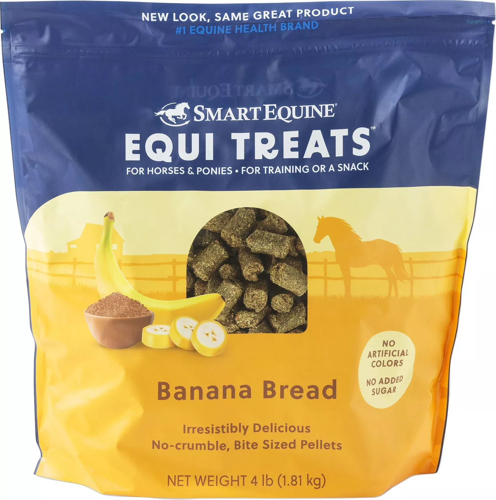 SmartEquine Equi Treats Bite-Size Pellets, Banana Bread, 4 lb