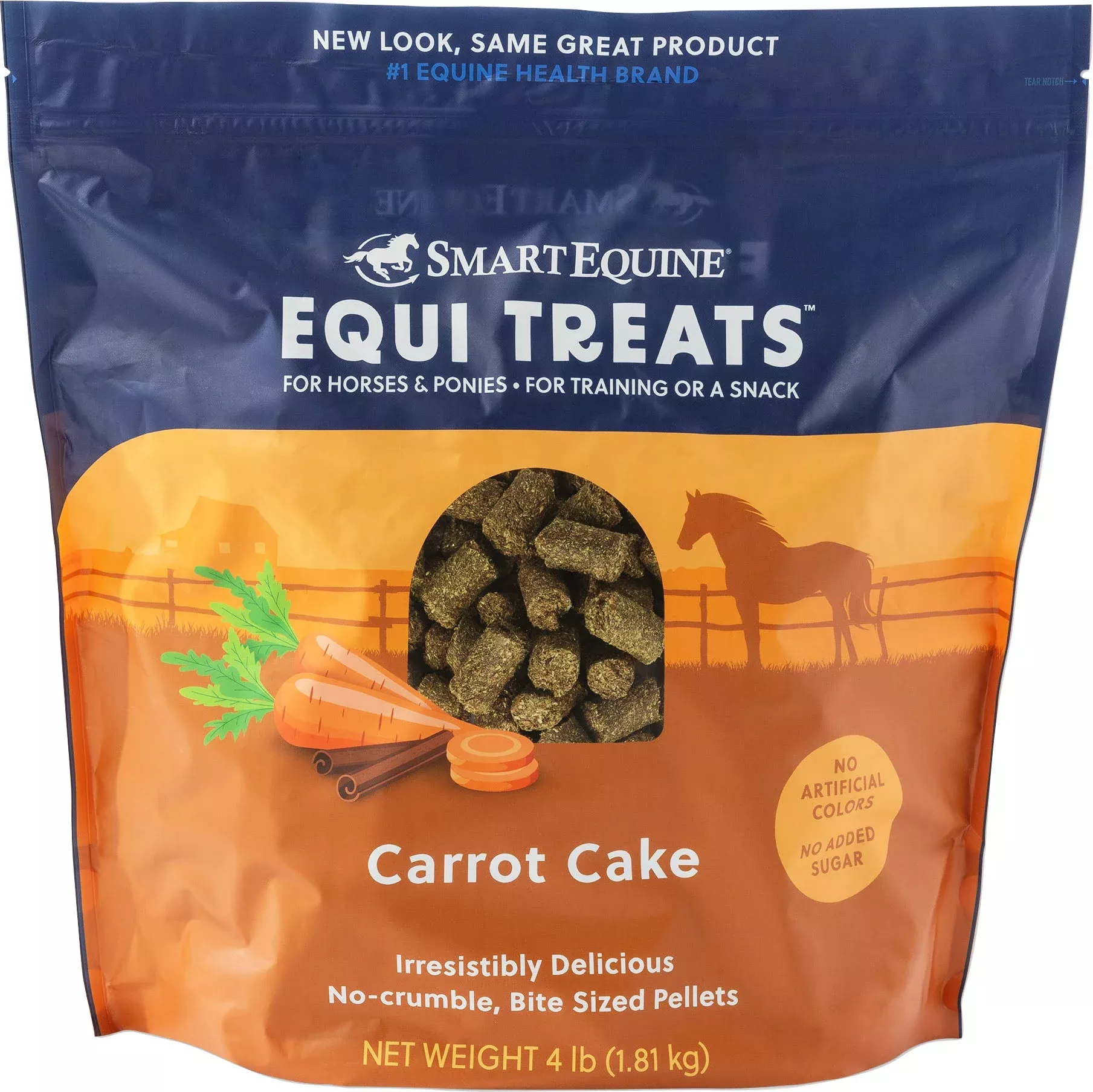 SmartEquine Equi Treats Bite-Size Pellets, Carrot Cake, 4 lb
