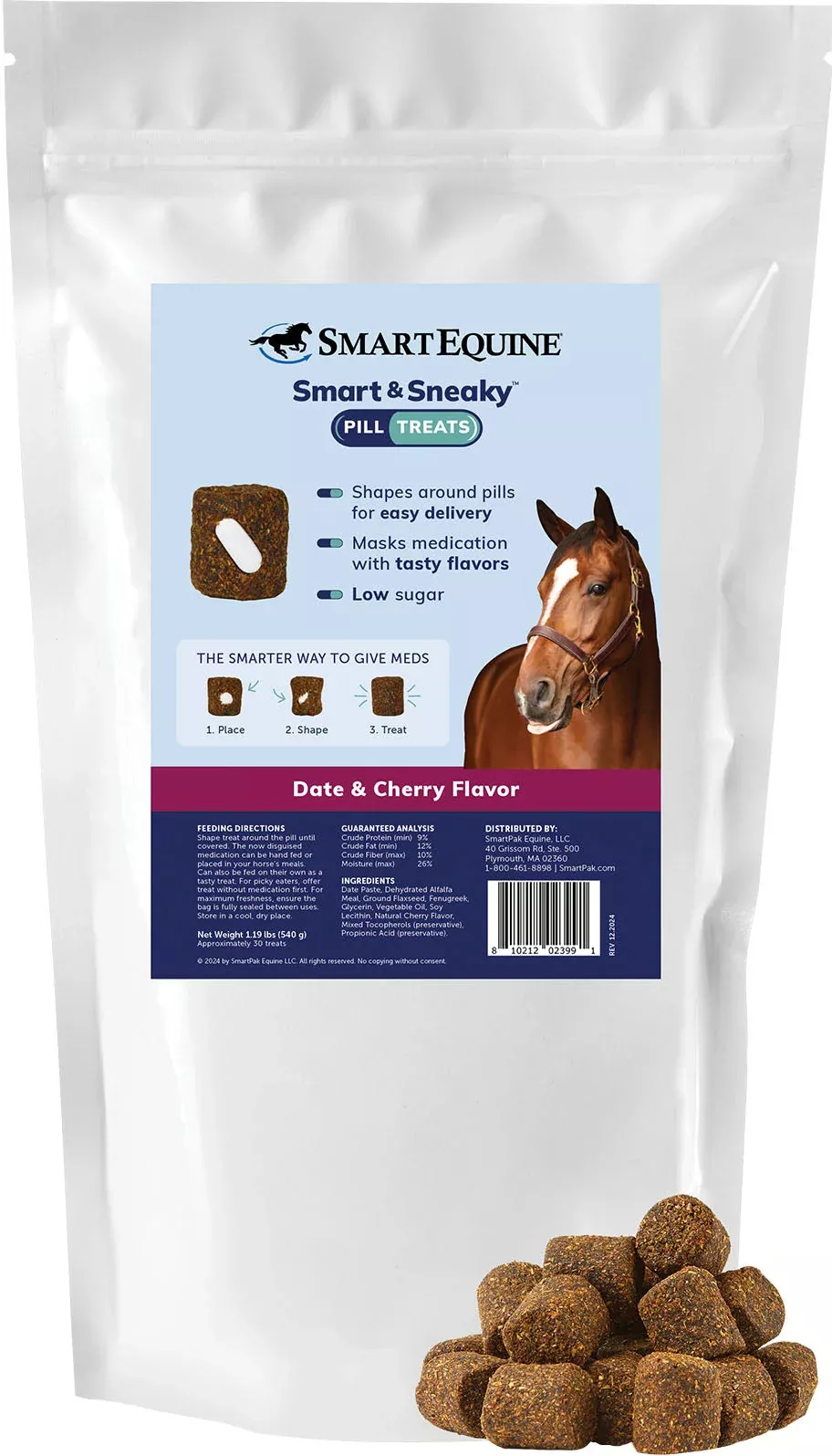 SmartEquine Equi Treats Bite-Size Pellets, Date & Cherry, 1.19 lb
