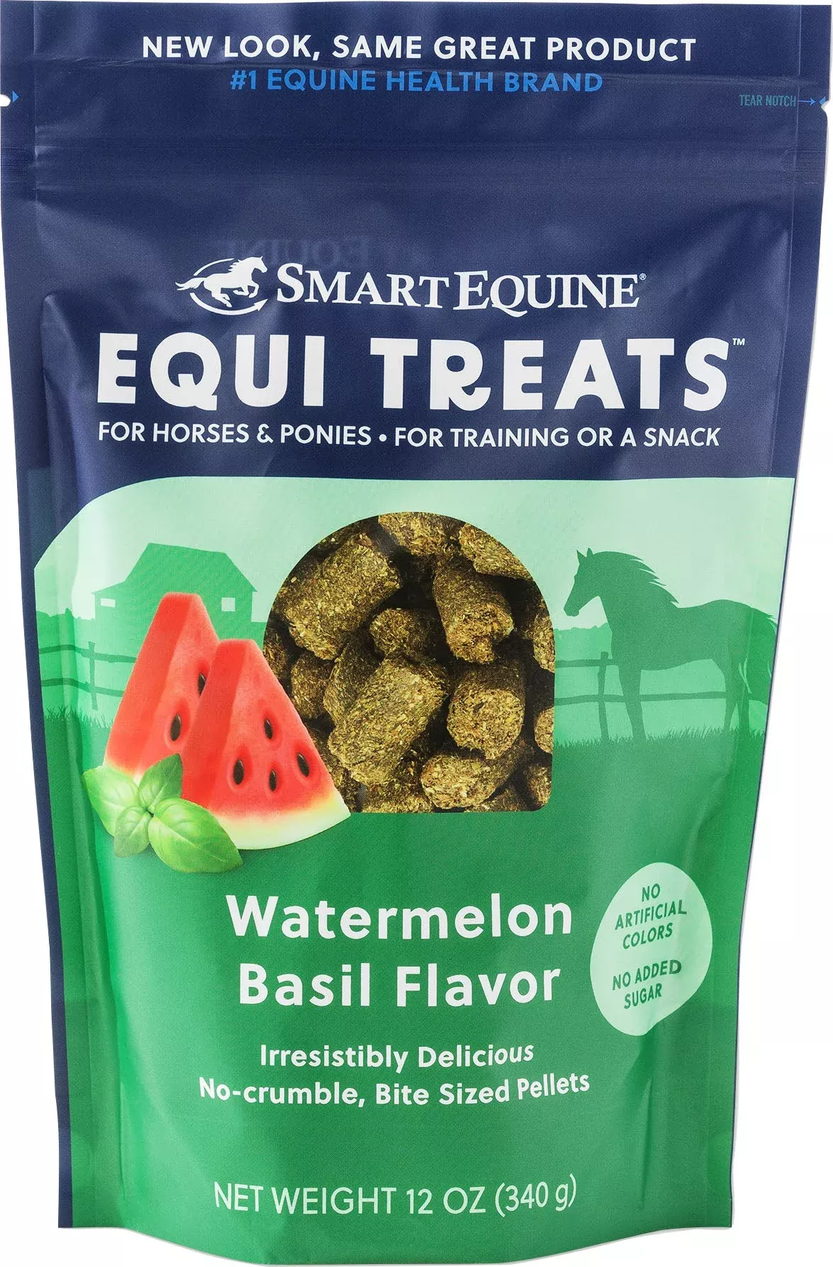 SmartEquine Equi Treats Bite-Size Pellets, Watermelon Basil, 12 oz
