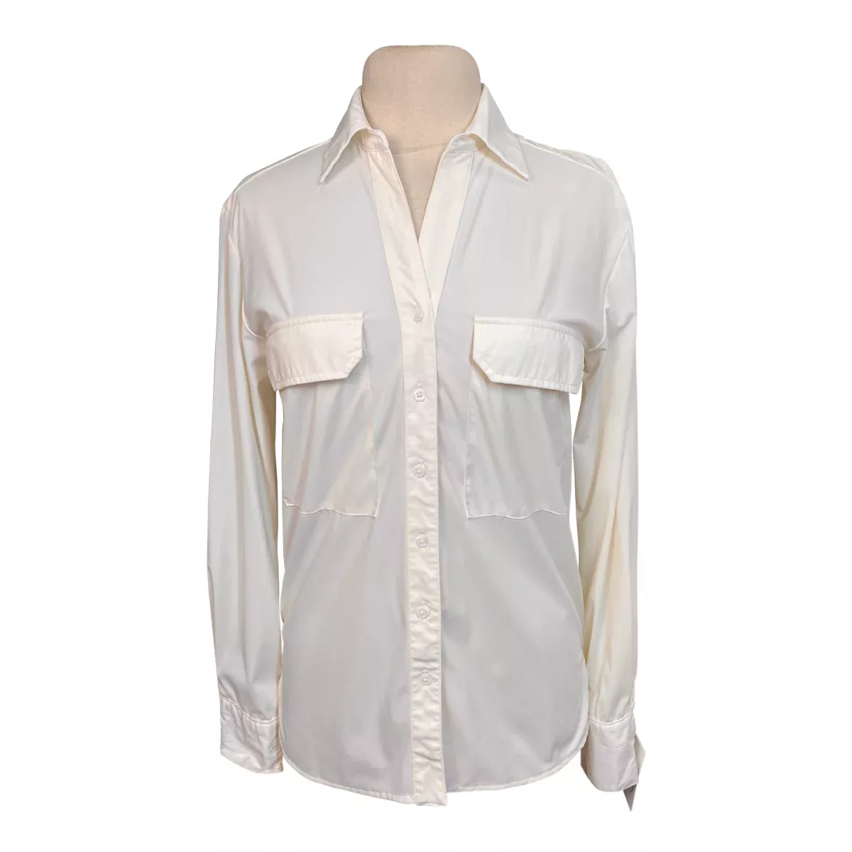 Solid Citizen 'Jessica' Button Down Shirt in Cream - Women's Medium
