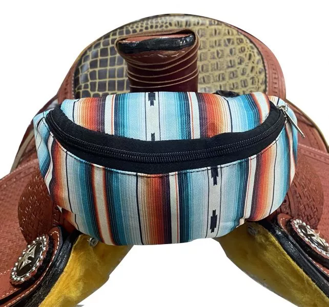 SOUTHWEST PRINT INSULATED NYLON SADDLE POUCH