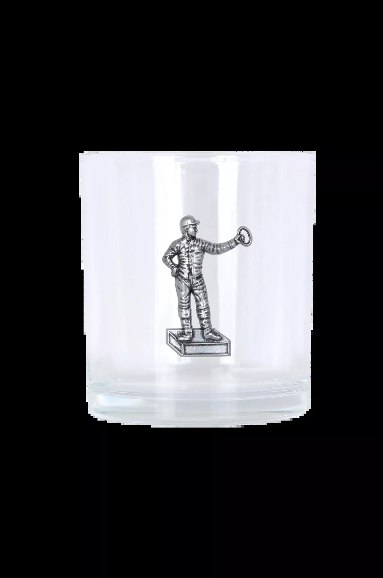 Standing Jockey Pewter Rock Glass