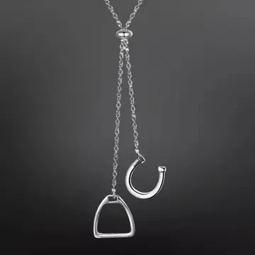 Sterling Silver Stirrup Iron Horseshoe Necklace