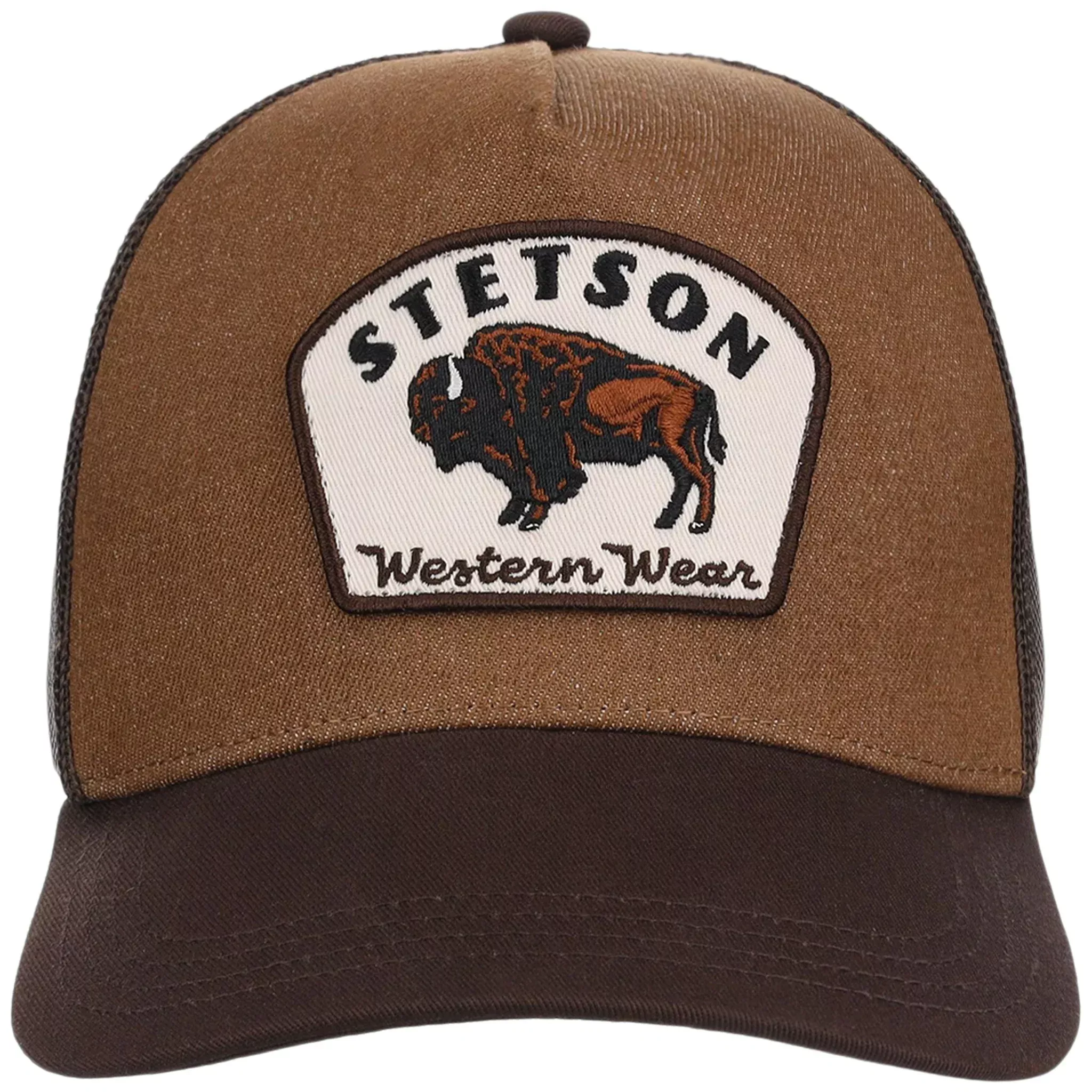 Stetson Bison Patch Trucker Hat- Brown