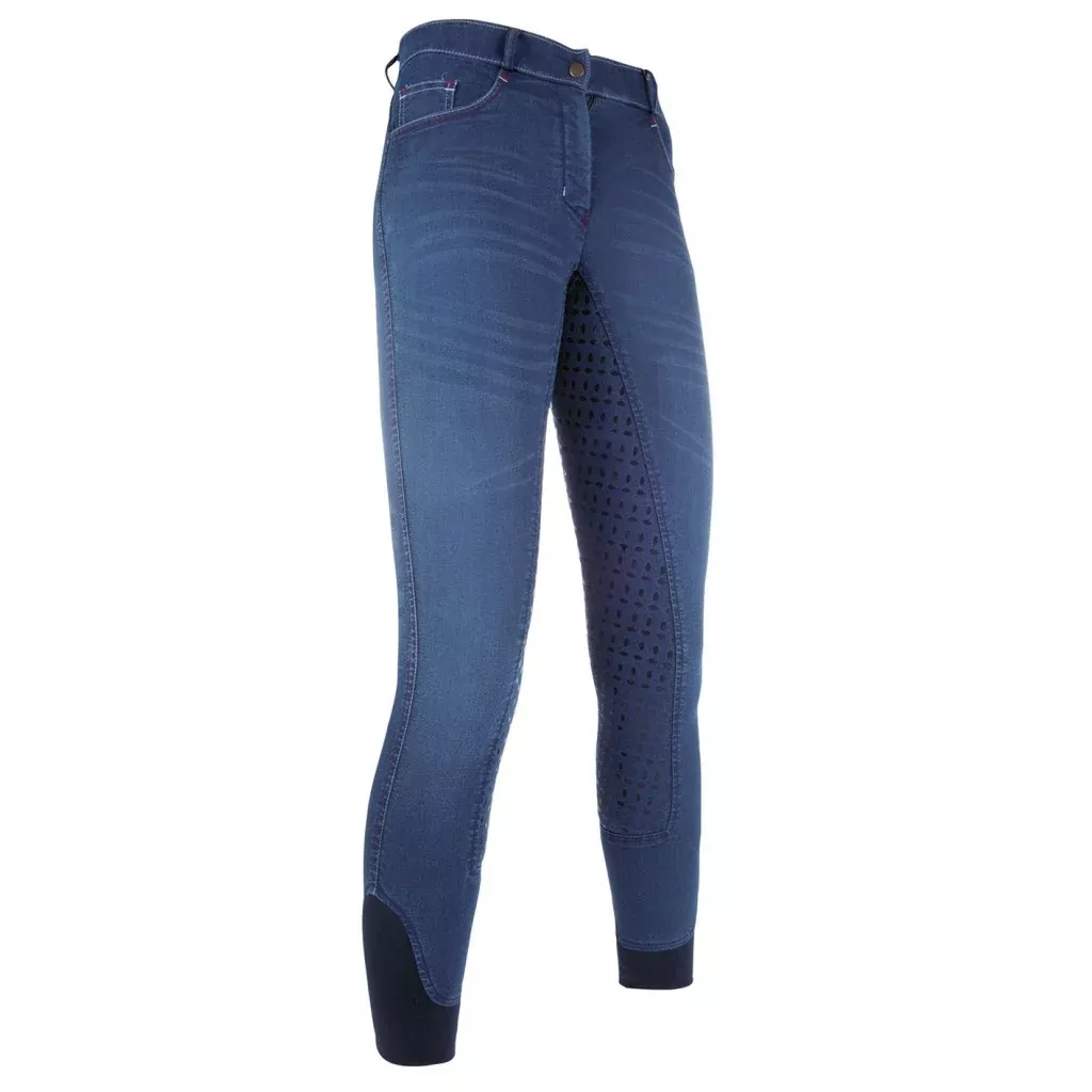 Summer Denim Breeches with 3/4 Silicone Seat