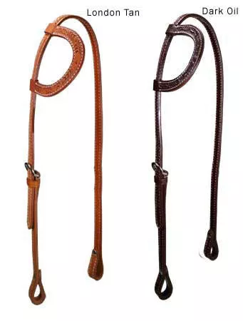 Tahoe Leaf Tooled Slip Ear Headstall 5/8" USA Leather
