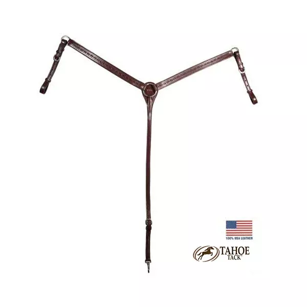 Tahoe Tack Barbwire Breast Collar USA Leather