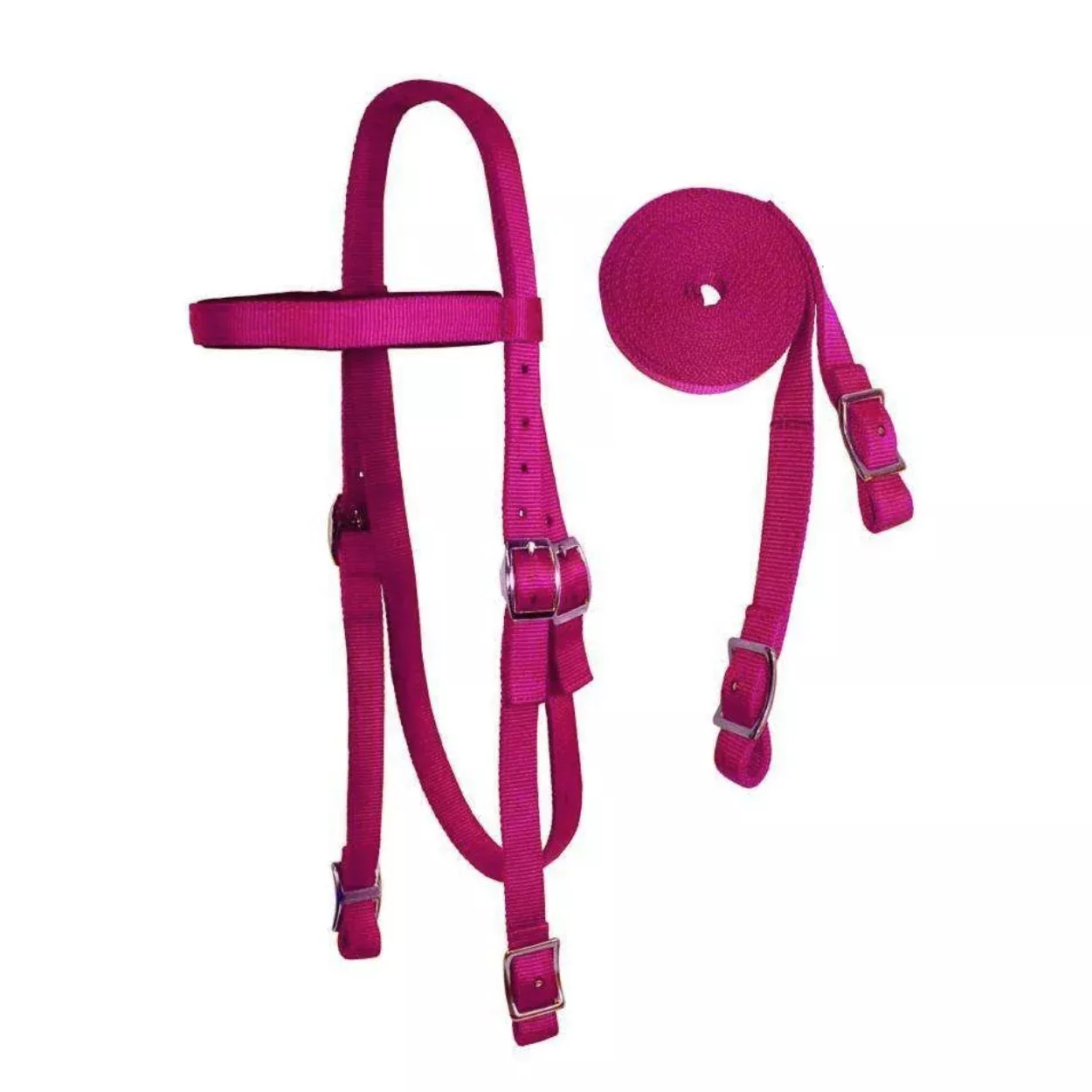 Tahoe Tack Double Layered Nylon Western Headstall with Matching Split Reins-close out