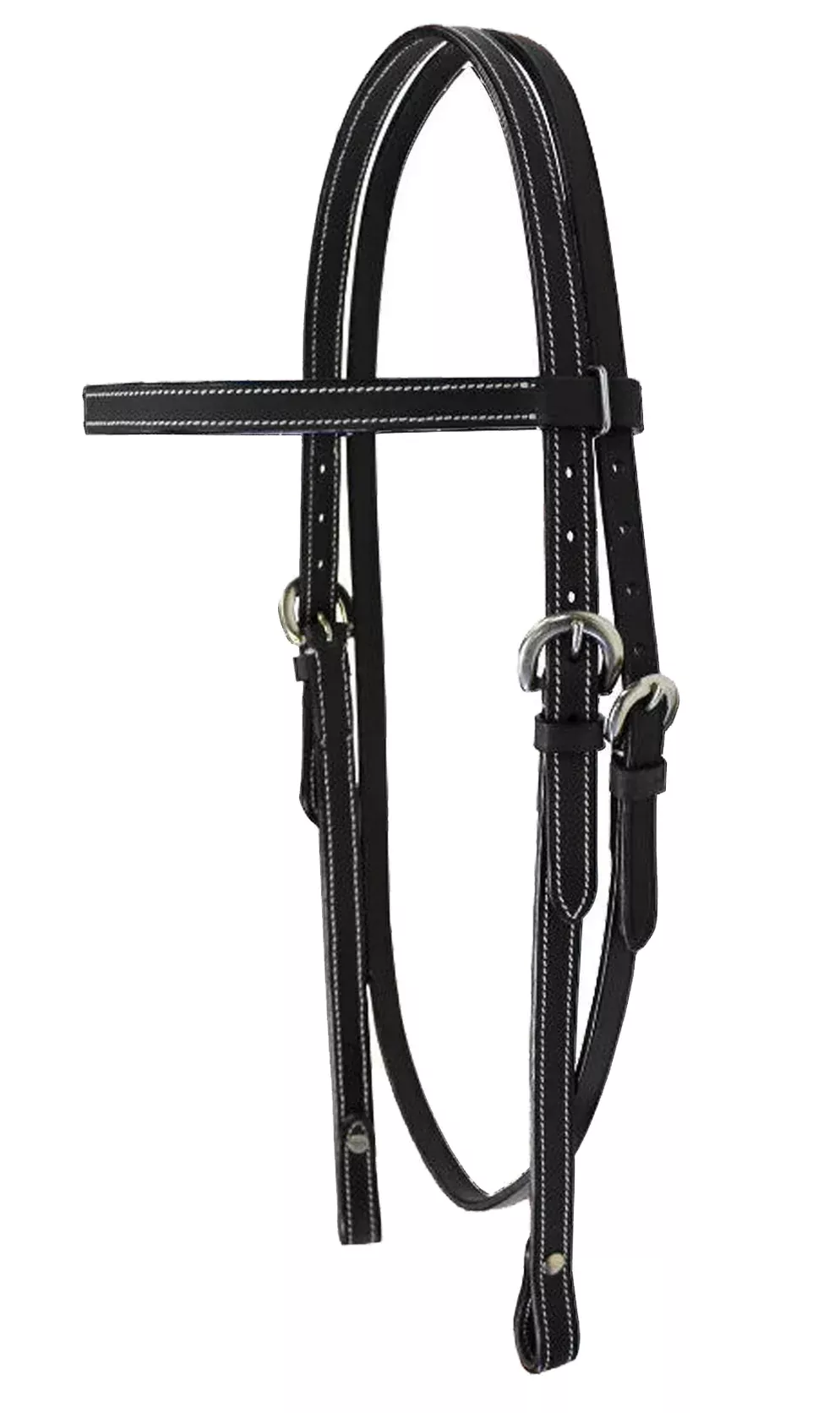 Tahoe Tack Double Stitched Flat Leather Western Browband Headstall