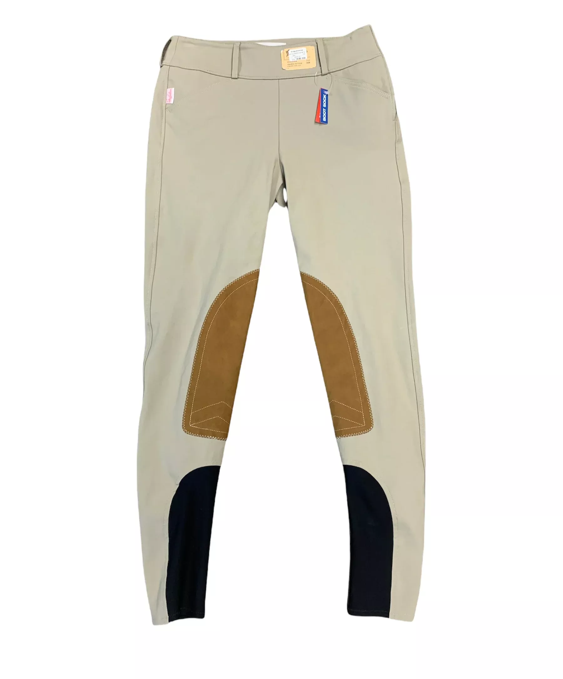 THE TAILORED SPORTSMAN MID RISE SIDE ZIP BOOT SOCK BREECH - TAN
