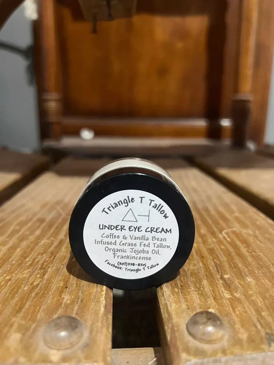 Tallow Under Eye Cream with Coffee Vanilla Frankincense and Jojoba Oil by Triangle T Tallow - 1 oz