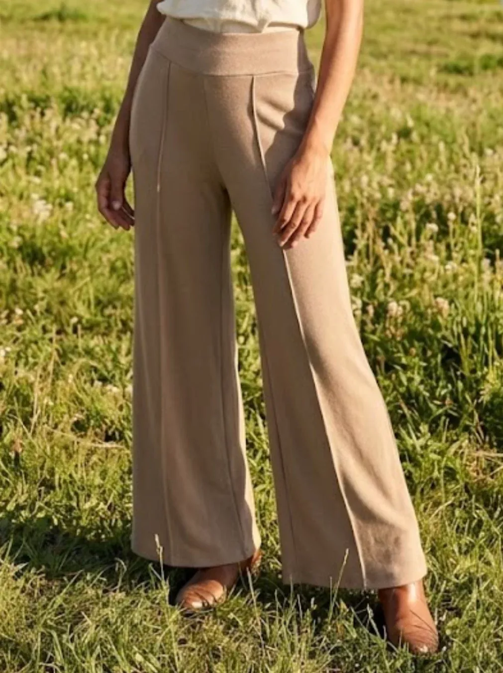 Taupe Laguna Pleated Lounge Pant