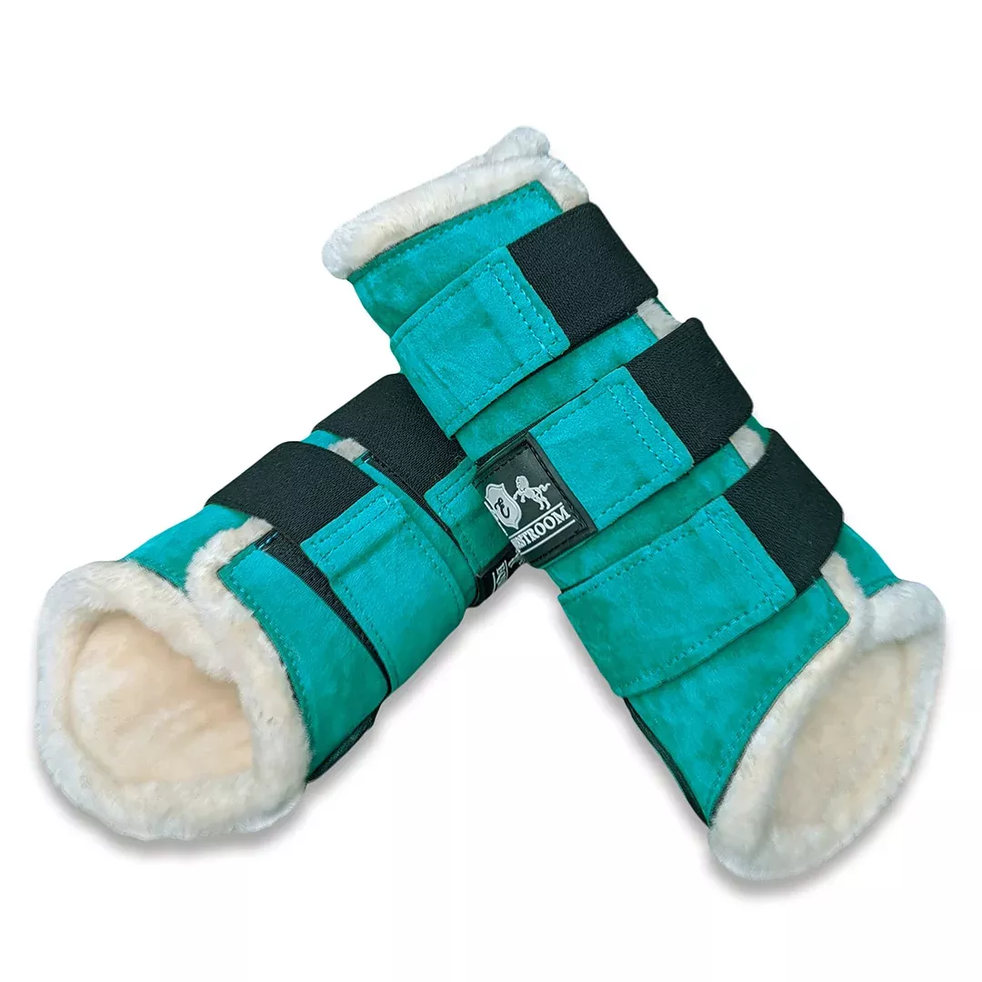 Teal Brushing Boots