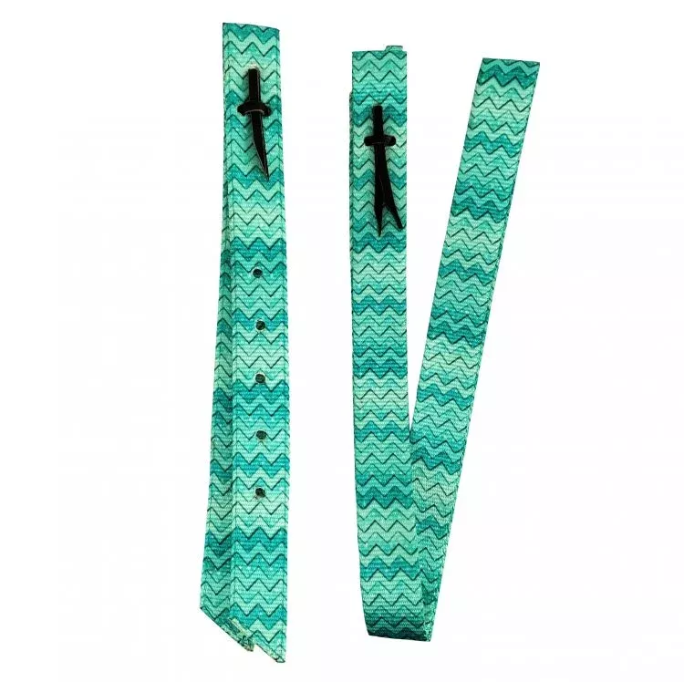 TEAL CHEVRON NYLON TIE STRAP AND OFF BILLET SET